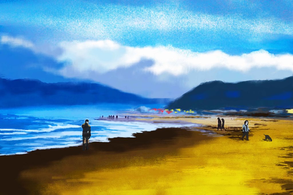 Walking on Rockaway Beach ©2026 Archean Enterprises, LLC (ArcheanArt)